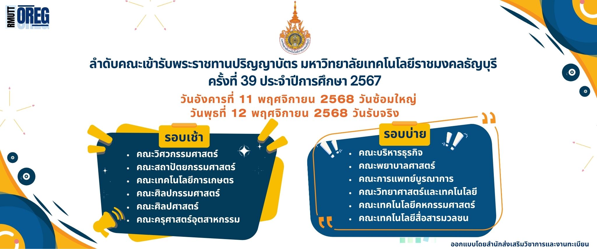 Oreg Rmutt มทร.ธัญบุรี จัดพิธีพระราชทานปริญญาบัตร ครั้งที่ 39